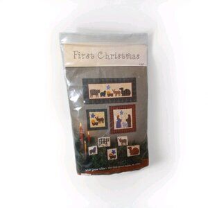 Vintage 1990's First Christmas wall hanging Quilting Craft Nativity scene USA